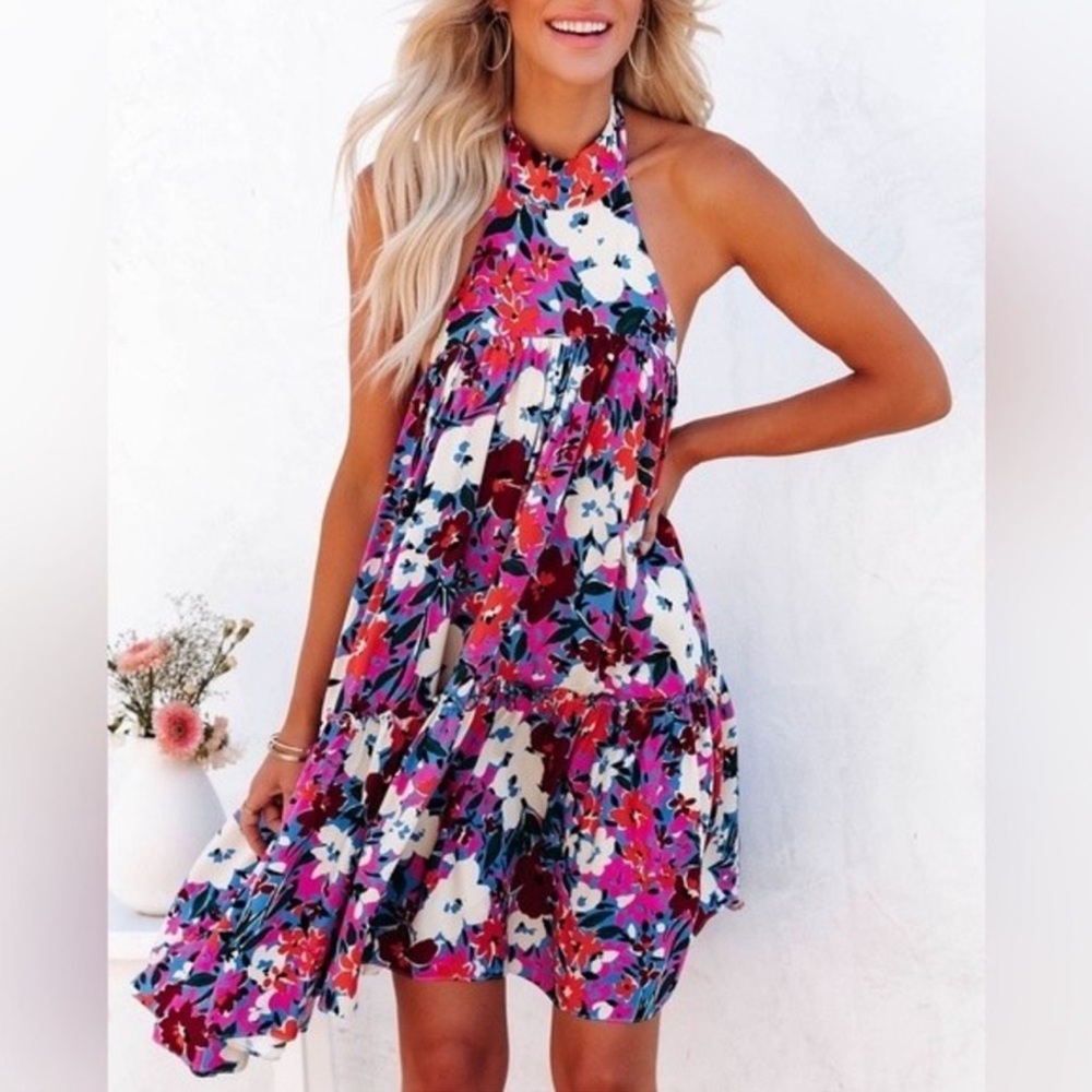 VICI medium floral halter dress
